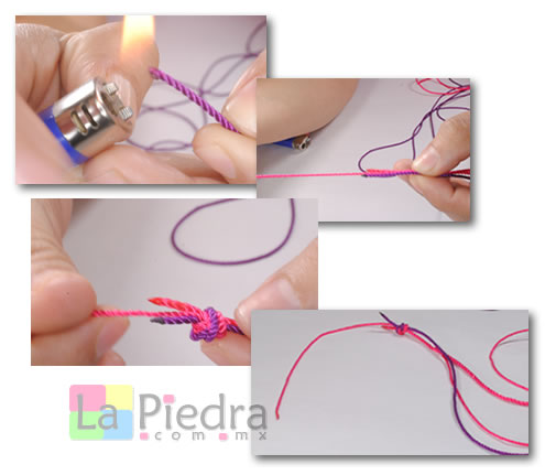 Como hacer pulseras de Shambala con dije bola de fuego _paso_1