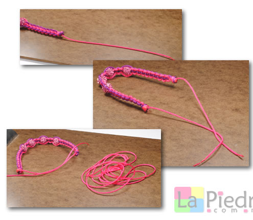 Como hacer pulseras de Shambala con dije bola de fuego _paso_10