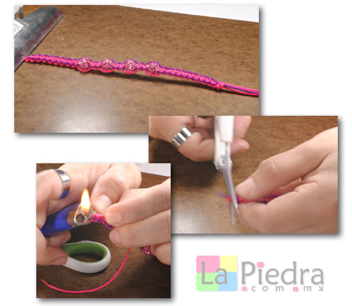 Como hacer pulseras de Shambala con dije bola de fuego _paso_9