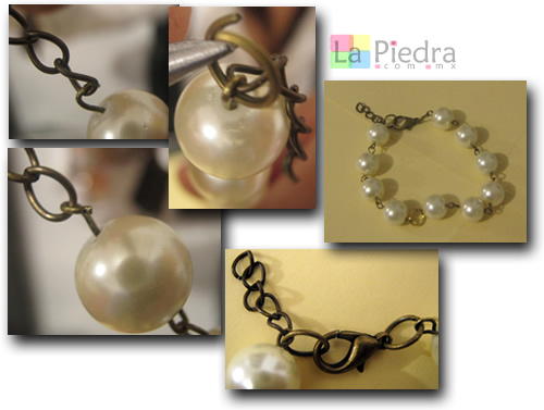 Pulseras con Perlas paso 6