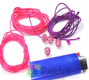 Como hacer pulseras de Shambala con dije bola de fuego _materiales